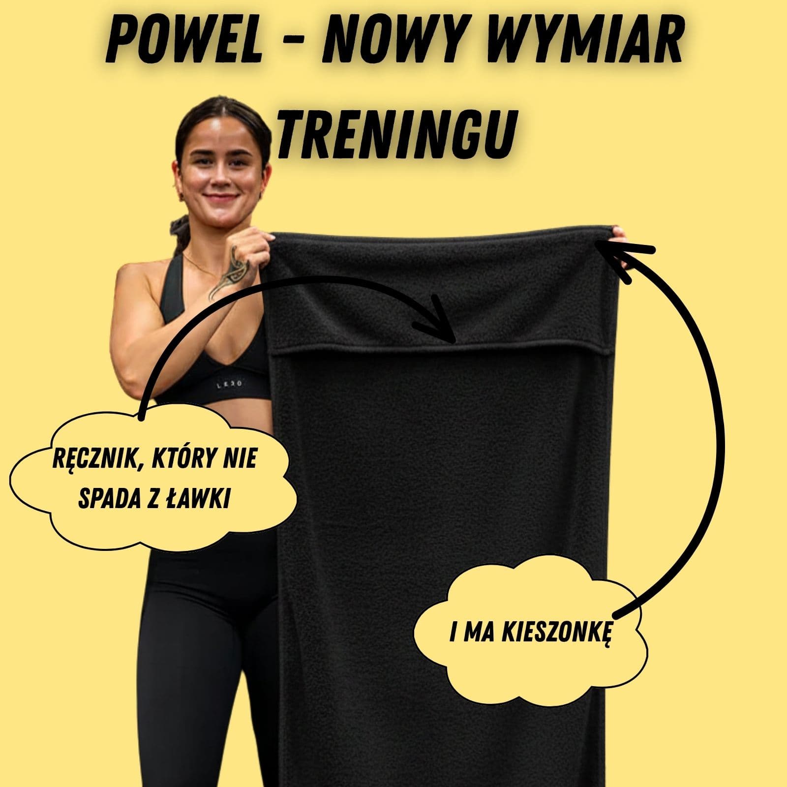 POWEL - ZAWIESZANY RĘCZNIK Z KIESZONKĄ!
